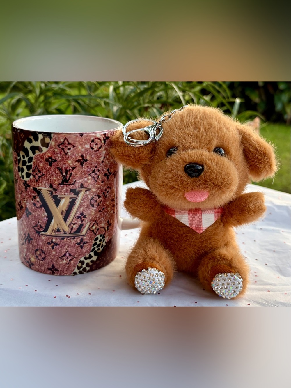 NEW LARGE Plush Brown Soft Puppy Keychain, Backpack Charm, Bag Charm 
For Kids
